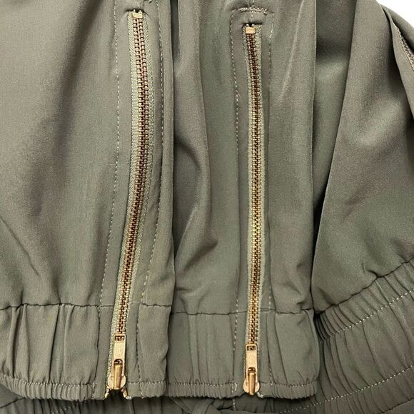 Albion Fit Cap Sleeve Active Jumpsuit Olive Green Elastic Waist Onepiece Size XS - Picture 8 of 11